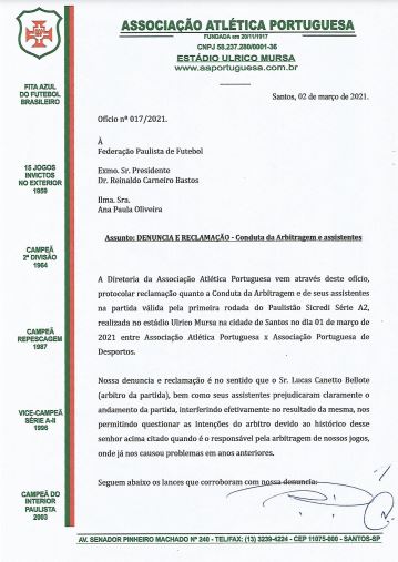 Portuguesa participa de Conselho Técnico do Paulistão A2 2021